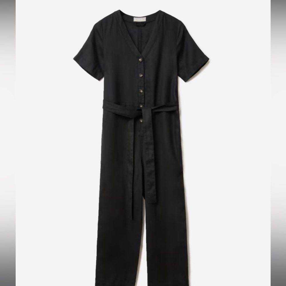 Everlane The Linen Short-Sleeve Jumpsuit Size 4